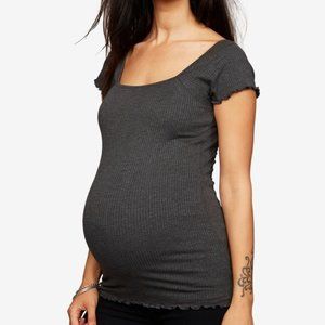 ⚡️ A Pea In The Pod Maternity Rib Knit Top Grey M
